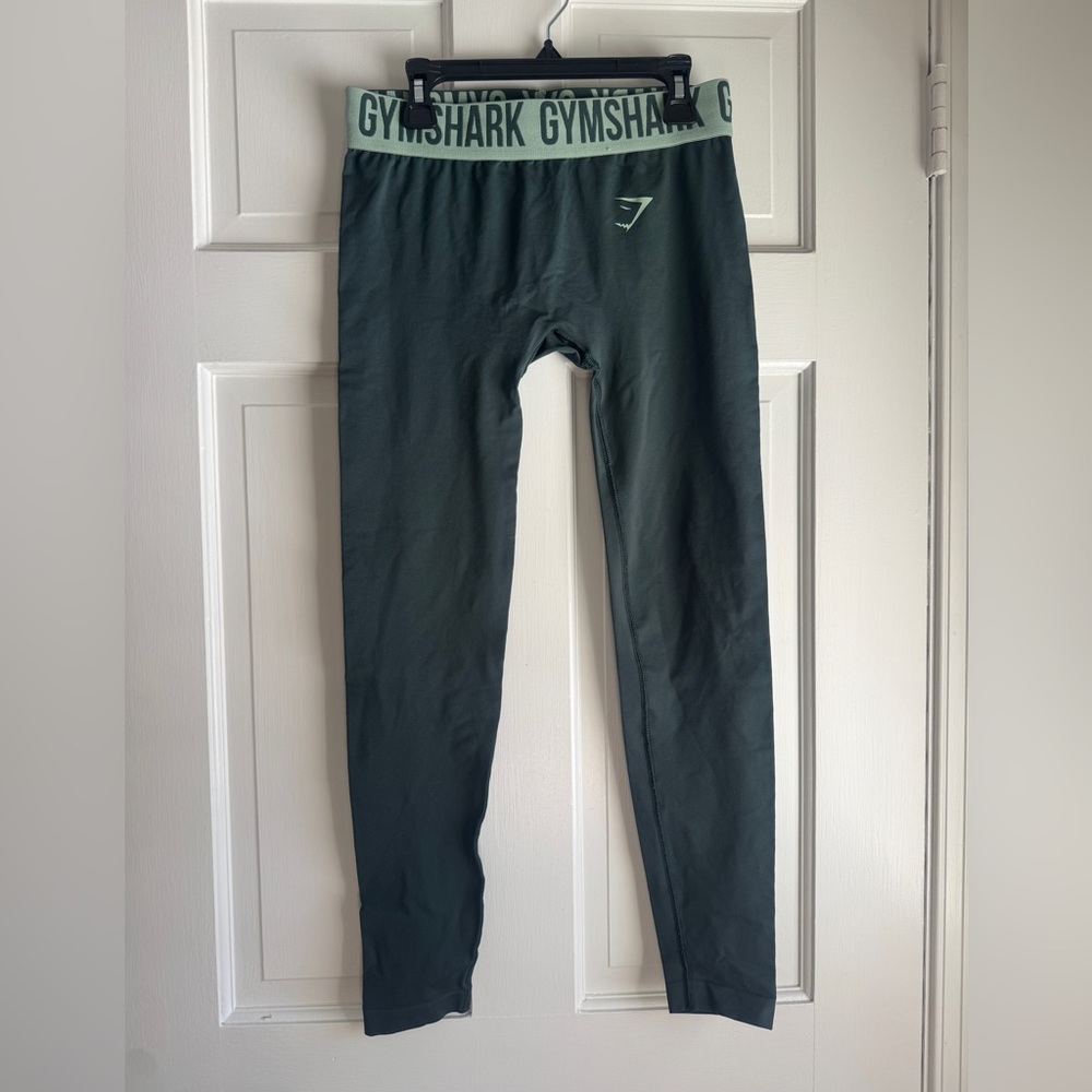 GYMSHARK Green Fit Seamless Leggings Active Gym Workout Bottoms Size M